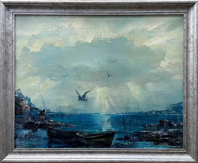 Лодки в заливе, 74,5 x 59,5 см