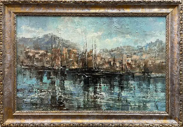 Гавань в отражениях, 70 x 45 см